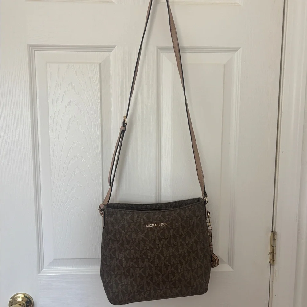 New Michael Kors Purse Jet Set Travel Messenger Signature Crossbody‎ Handbag